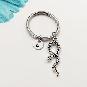 Snake Key Chain, Serpent Keychain Gift, Snake Charm, Serpent Charm Gift, Snake Lover Keychain, Personalized Snake Lover Gift, Snake Pet Gift