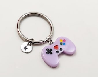 Purple Controller Key Chain, Controller Keychain, Gaming Charm, Game Charm, Gaming Themed Gift, Video Game Controller, Personalized Gift