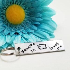 State Keychain, Washington Keychain, Long Distance Relationship Keychain, Best Friend Keychain, State Of Washington, Military Keychain Gift