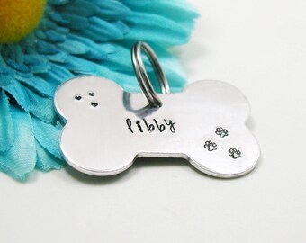 Personalized Dog Tag, Custom Lost Dog Tag, Handstamped Dog Tag, Custom Dog Tag, Metal Dog Tag, Aluminum Dog Tag, Dog Keychain, Dog Name Tag