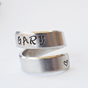 Personalized Name Ring, Personalized Ring, Custom Ring, Hand Stamped Ring, Name Ring Jewelry, Mothers Ring, Adjustable Ring, Girlfriend Gift