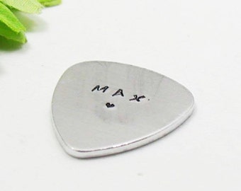 Custom Name Guitar Pick, Personalized Guitar Pick, Musicians Gift, Hand Stamped Guitar Pick, Custom Guitar Pick, Stamped Pick, Band Gift