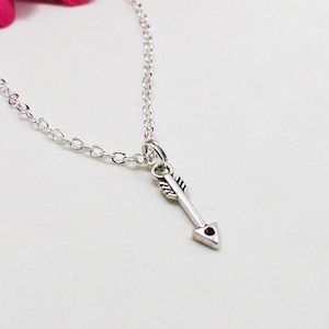 Arrow Necklace, Charm Necklace, Arrow Pendant, Silver Arrow, Arrow Charm, Dainty Arrow Necklace, Tiny Arrow Jewelry, Archery Necklace Gift