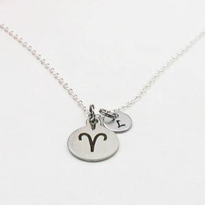 Silver Aries Necklace, Zodiac Necklace, Astrology Necklace Gift, Zodiac Charm Jewelry, Aries Charm, Zodiac Jewelry, Birthday Necklace Gift
