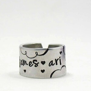 Name Ring, Personalize Name Ring, Personalized Ring, Hand Stamped Ring, Custom Ring, Adjustable Ring, Girlfriend Gift, Ring Jewelry Gift