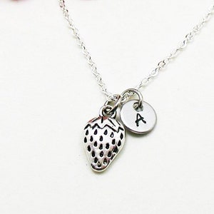 Strawberry Necklace, Strawberry Pendant, Fruit Charm, Strawberry Jewelry, Strawberry Charm, Gift Under 20, Berry Necklace, Custom Necklace