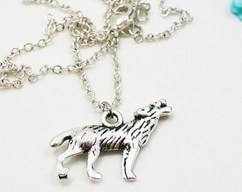 Silver Wolf Necklace, Wolf Necklace, Dainty Wolf Necklace, Wolves Necklace, Howling Wolf Necklace, Wolf Jewelry, Wild Life Necklace Gift