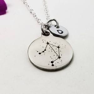 Silver Libra Necklace, Zodiac Necklace, Astrology Necklace, Constellation Charm Jewelry, Libra Charm, Zodiac Jewelry, Birthday Necklace Gift