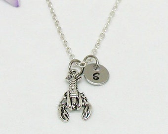Lobster Necklace, Lobster Jewelry, Lobster Pendant, Crayfish Charm, Crawdad Charm, Crawdad Necklace, Lobster Gift, Marine Life Necklace Gift