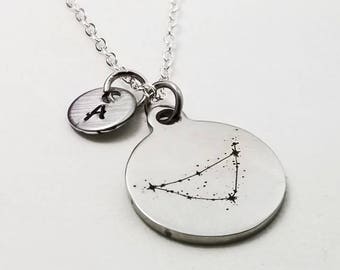 Silver Capricorn Necklace, Zodiac Necklace, Astrology Necklace, Zodiac Charm Jewelry, Capricorn Charm, Constellation, Birthday Necklace Gift