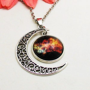 Galaxy Necklace, Colorful Nebula Necklace, Nebula Necklace, Solar System Necklace, Universe Necklace, Outer Space Necklace, Galaxy Jewelry