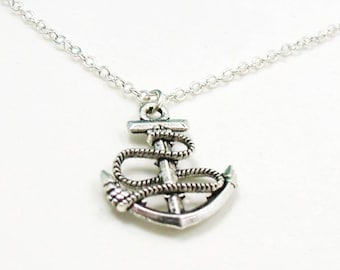 Anchor Necklace, Charm Necklace, Tiny Necklace, Delicate Necklace, Fisherman Necklace, Anchor Jewelry, Anchor Pendant - Nautical Necklace