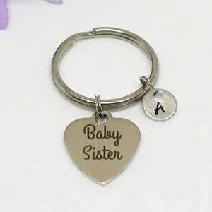 Baby Sister Keychain, Sister Keychain, Sisters Keyring, Best Friend Keychain, Sister Gift, Best Friend Gift, Little Sister, Little Sis Gift