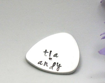 Personalized Guitar Pick, Father's Day Gift, Handstamped Guitar Pick, Aluminum Pick, Gift For Him, Custom Guitar Pick, Rock Band Guitar Gift