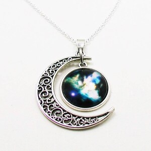 Galaxy Necklace, White Nebula Necklace, Nebula Necklace Gift, Boho Crystal Necklace, Universe Necklace Gift, Space Necklace, Galaxy Jewelry