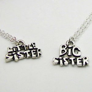 Sisters Necklaces, Big Sister Necklace, Little Sister Necklace, Sisters Charm Necklace, Best Friends, Big Sister Charm, Little Sister Charm