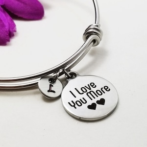 I Love You More Bracelet, Girlfriend Bracelet, Expandable Bracelet, Initial Bracelet, Mom Jewelry, Girlfriend Jewelry, Boyfriend Gift, Gift