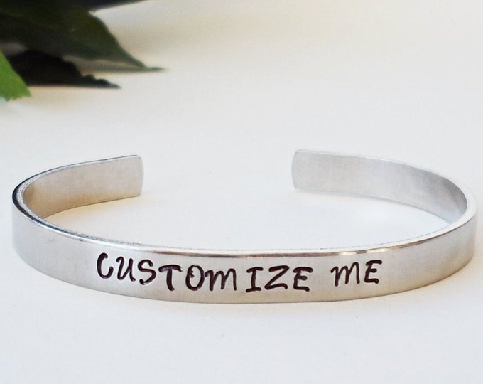 Custom Cuff Custom Bracelet Cuff, Personalized Bracelet, Custom Cuff, Handstamped ...