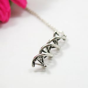 DNA Necklace, Helix Charm Necklace, Science Necklace, Scientist Necklace, Gene Charm, Genetics Charm, Large DNA Charm Necklace, Best Friends