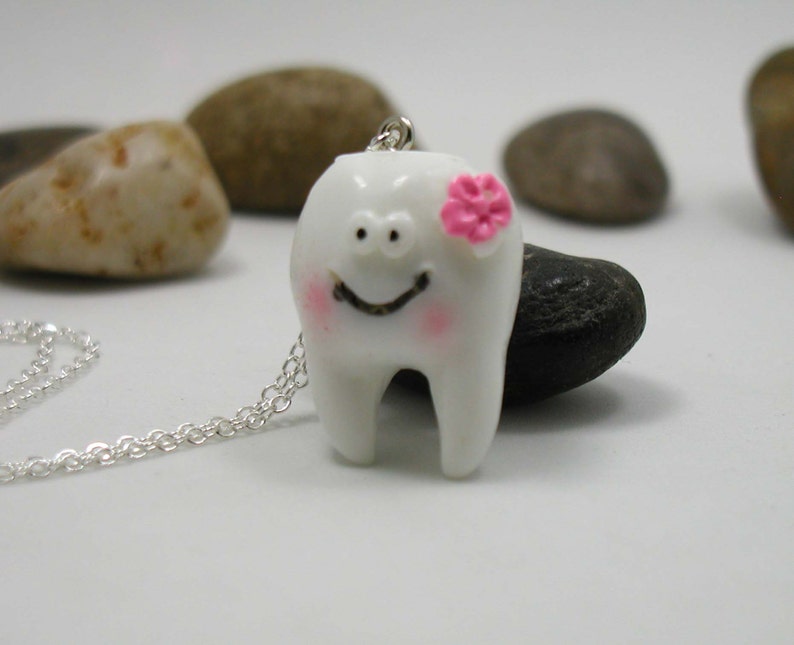 Tooth Necklace Charm Necklace Teeth Necklace Dental Etsy