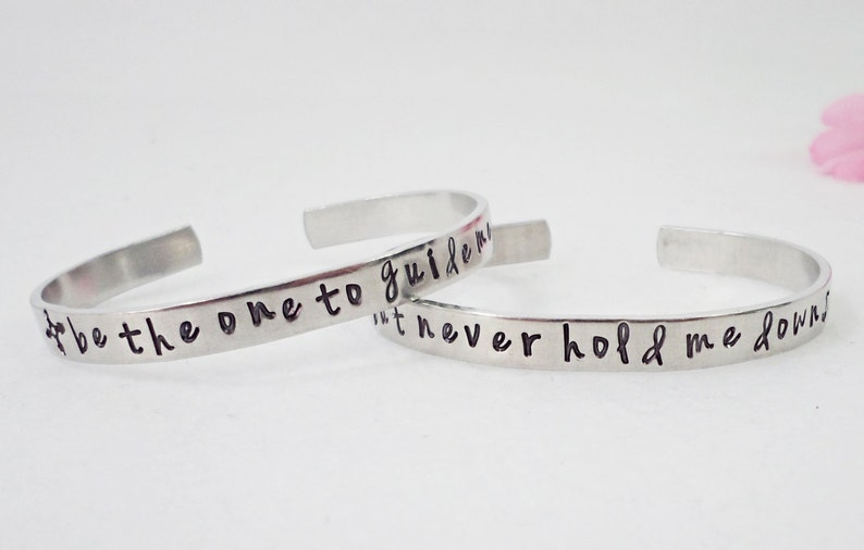 Custom Bracelet Cuff, Personalized Bracelet, Custom Cuff, Hand Stamped Cuff, Personalized Gift, Gift Under 20, Aluminum Bracelet, Customized image 2