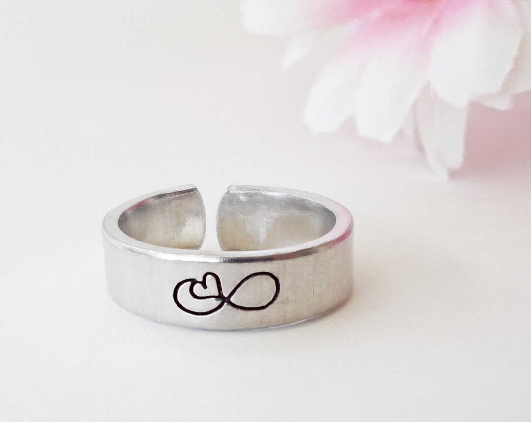 Custom Infinity Ring Infinity Ring, Custom Personalized Ring, Custom Ring, Handstamped Ring ...
