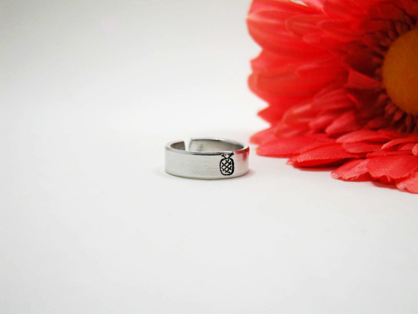 Pineapple Ring Personalized Name Ring Personalized Ring Etsy