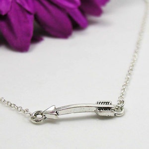 Arrow Necklace, Charm Necklace, Arrow Pendant, Silver Arrow Gift, Arrow Charm, Dainty Arrow Necklace, Tiny Arrow Jewelry, Archery Necklace