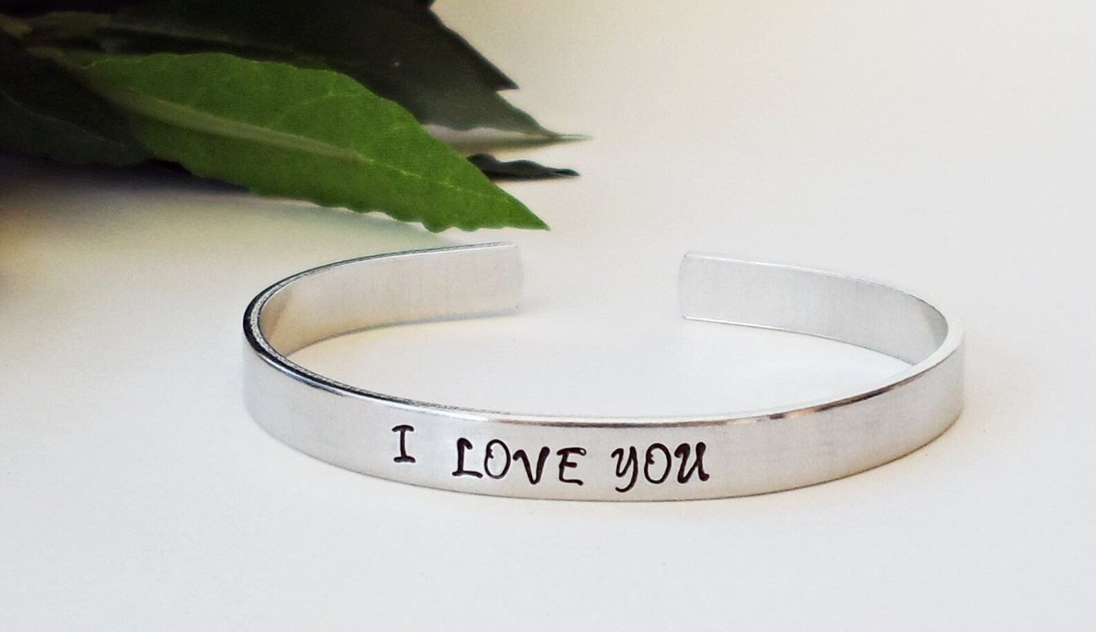 I Love You Bracelet Cuff Personalized Bracelet Love Etsy