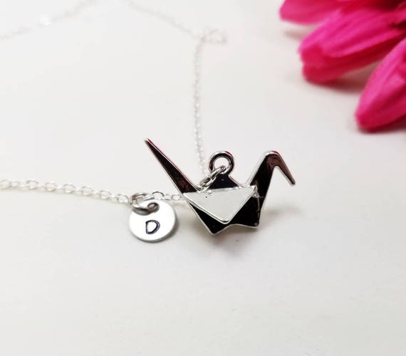 Paper Crane Necklace, Origami Pendant, 3D Necklace, Origami Necklace, Origami Crane Necklace, Crane Pendant, Origami Charm, Origami Jewelry