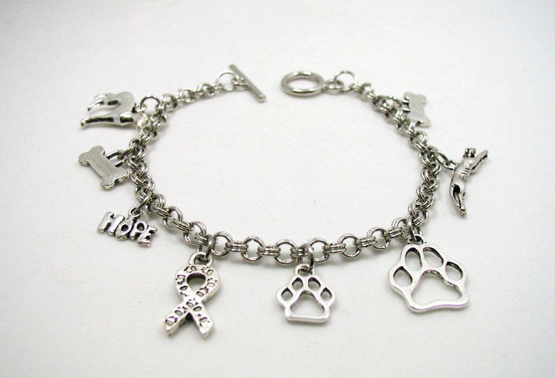 Dog Charm Bracelet Dog Bracelet Dog Lover Charm Bracelet Etsy UK