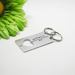 Personalized Keychain Set, Custom Keychain, Engraved Keychain, Couples Keychain, His And Her Keychain, Personalized Gift, Wedding Party Gift image 5