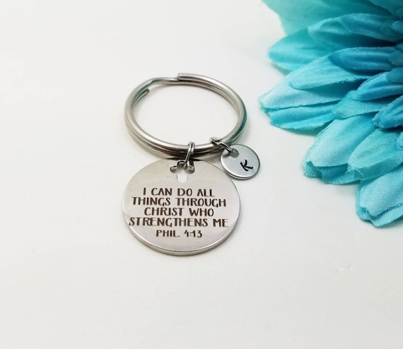 I Can Do All Things Through Him Who Strengthens Me {Keychain & Car Charm} I Can Do All Things Through Him Who Strengthens Me {Keychain & Car Charm}