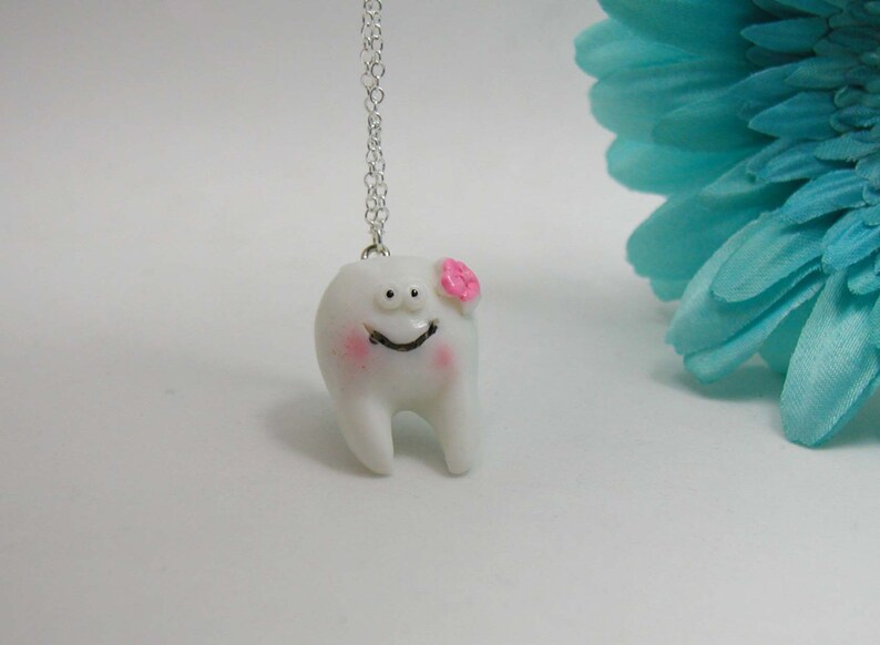 Tooth Necklace Charm Necklace Teeth Necklace Dental Etsy
