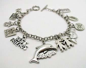 Friendship Bracelet, Best Friend Bracelet, Best Friend Charm Bracelet, Sister Jewelry, Girlfriend Gift, Gifts Under 20, Sister Bracelet Gift