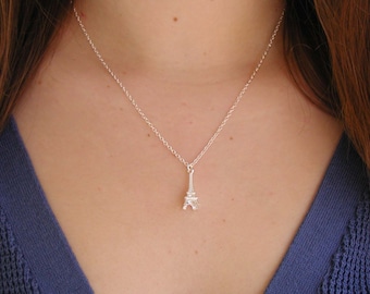 Eiffel Tower Necklace, Charm Necklace, Eiffel Tower Jewelry, Eiffel Tower Charm, Paris Necklace, Antique Silver Charm, French Necklace Gift