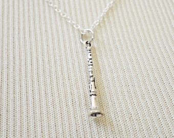 Clarinet Necklace, Charm Necklace, Tiny Necklace, Delicate Necklace, Music Teacher Gift, Musical Instrument, Music Lover Gift, Band Charm