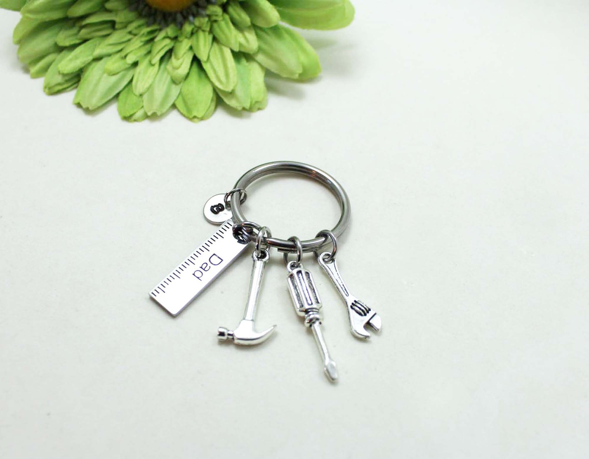 Tool Keychain, Fathers Day Gift, Initial Keychain, Personalized ...