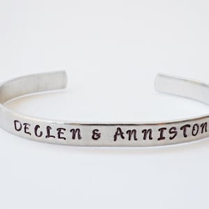 Name Bracelet Cuff, Personalized Bracelet, Mother Gift, Mom Gift, Aluminum Cuff, Daughter Gift, Silver Cuff, Custom Cuff, New Mother Jewelry
