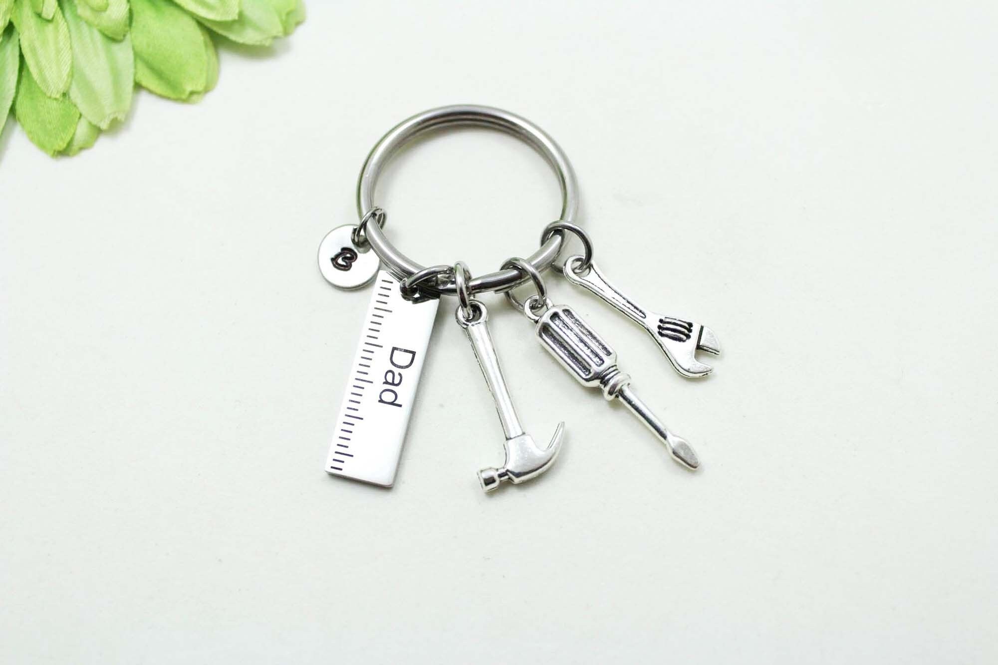 Tool Keychain, Fathers Day Gift, Initial Keychain, Personalized ...