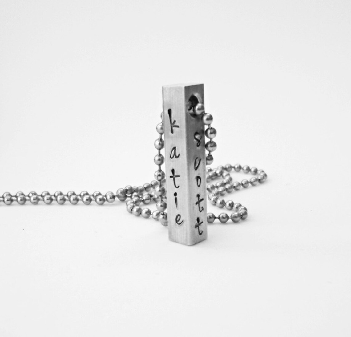 Name Necklace Aluminum Bar Necklace Custom Necklace Etsy UK