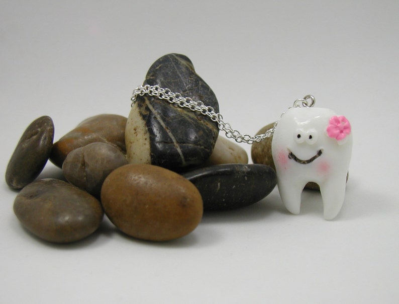 Tooth Necklace Charm Necklace Teeth Necklace Dental Etsy