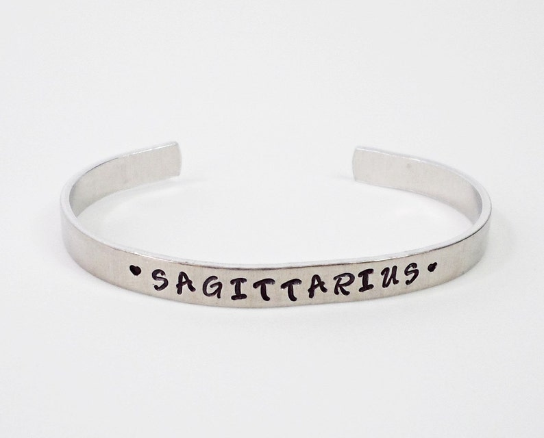 Zodiac Bracelet Cuff Personalized Bracelet Sagittarius Etsy