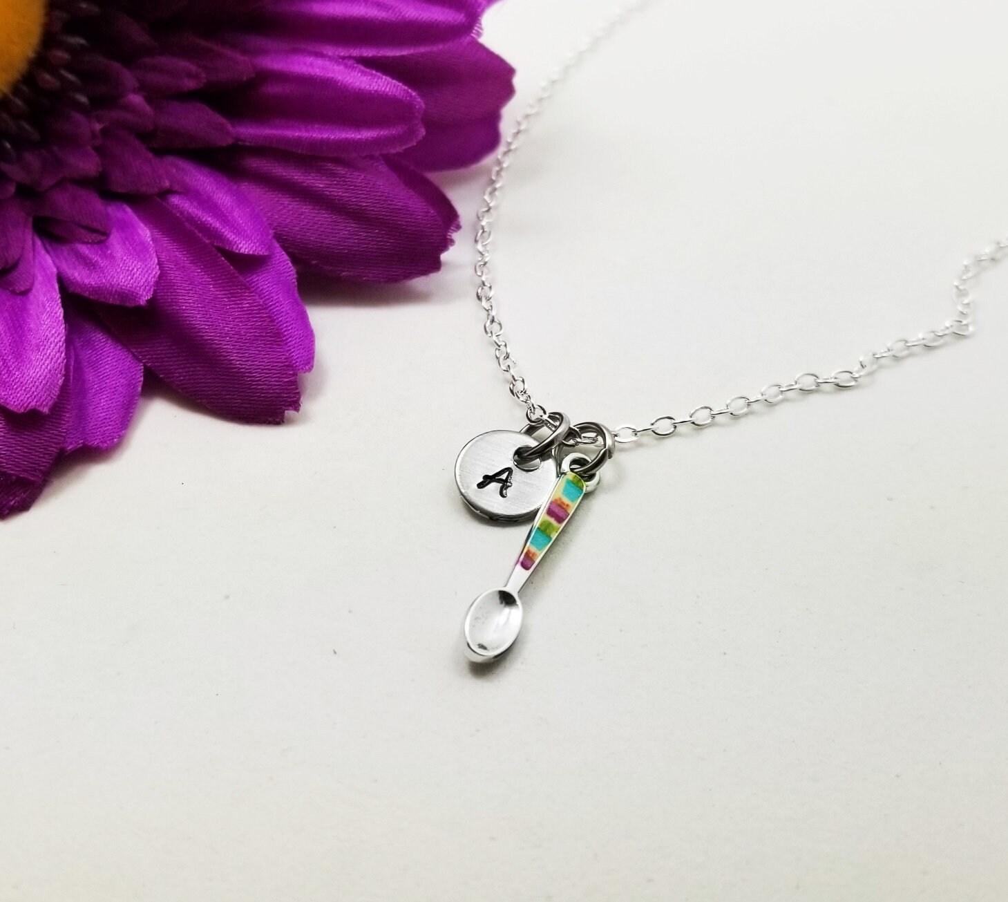 Spoon Necklace Spoon Charm Necklace Spoon Pendant Spoon Etsy