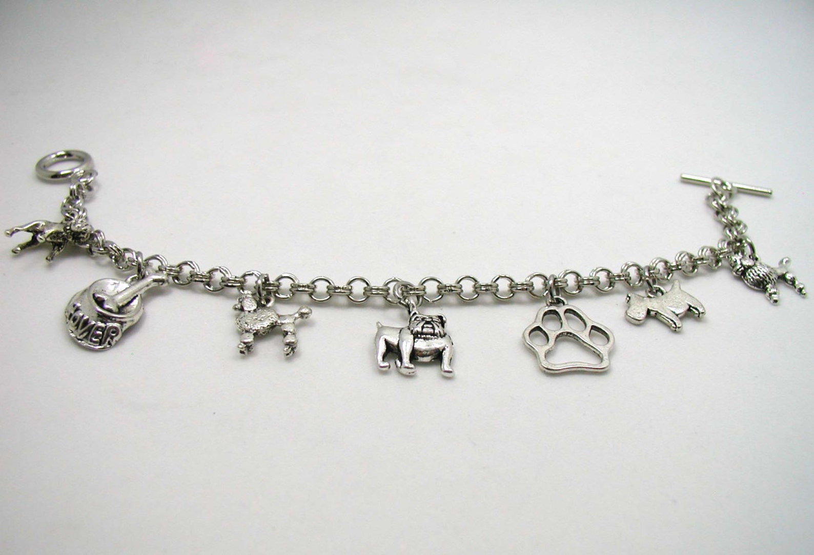 Dog Charm Bracelet Dog Bracelet Dog Lover Charm Bracelet Etsy