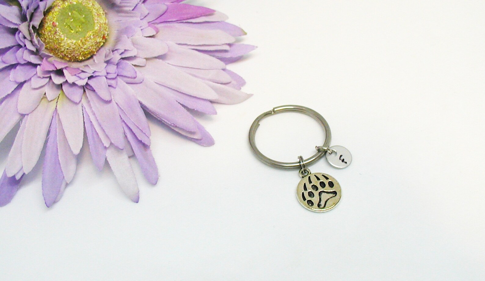 Bear Claw Keychain Bear Claw Key Chain Initial Keychain Etsy