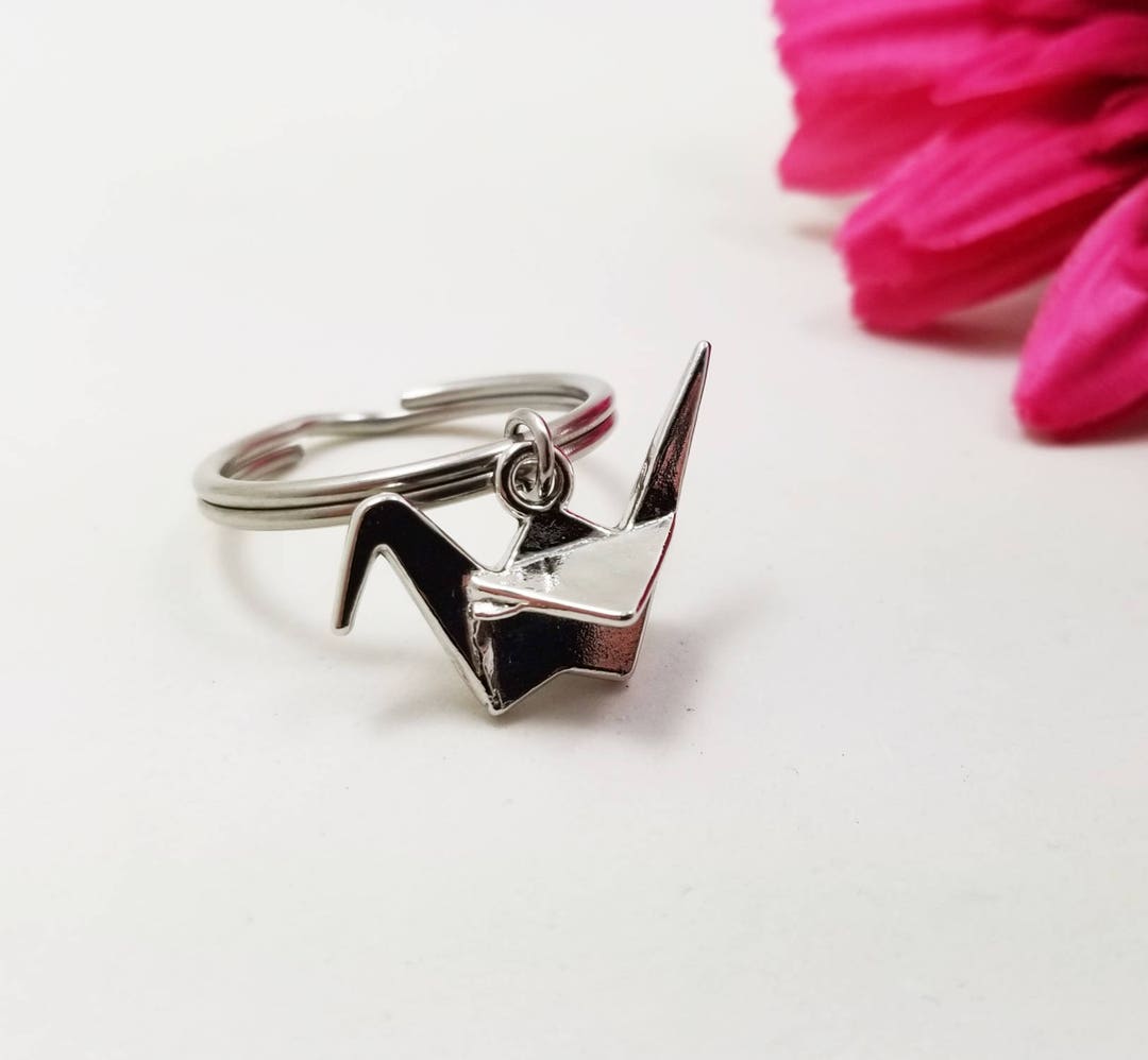 Origami Crane Keychain, Gift for Mom, Personalized Bracelet, Paper