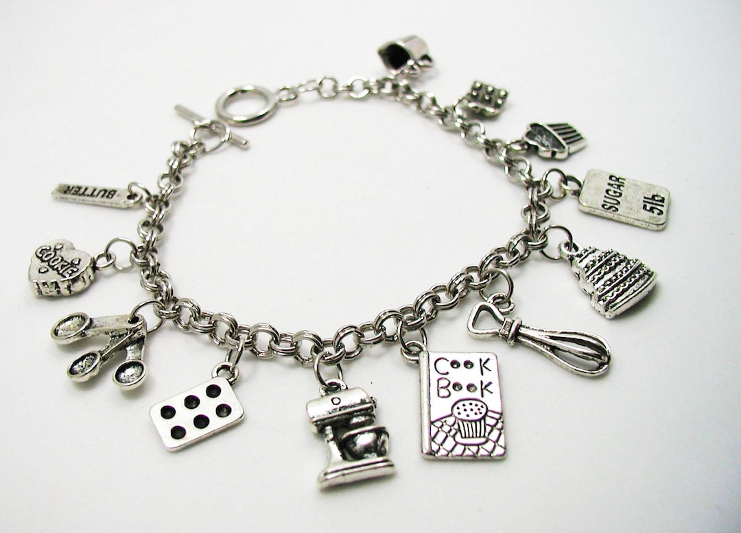 Baking Charm Bracelet, Baking Bracelet Gift, Cooking Charm Bracelet ...