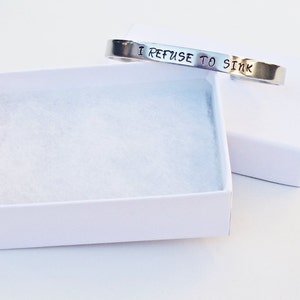 Custom Bracelet Cuff, Personalized Bracelet, Custom Cuff, Handstamped Cuff, Gift for Mom, Aluminum Cuff, Customized Gift, Personalized Cuff image 3