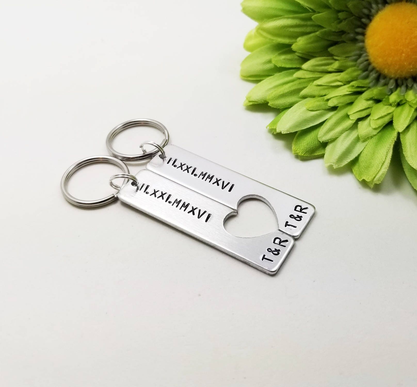 Roman Numeral Keychains, Engraved Keychains, Couples Keychain Gift, Mr ...